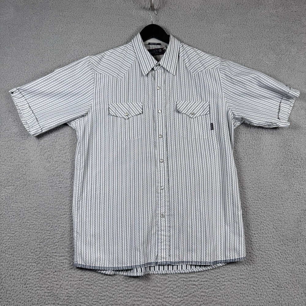 Vintage Billabong Shirt Mens Large Slim Fit Western Pearl Snap Aztec Slim Fit